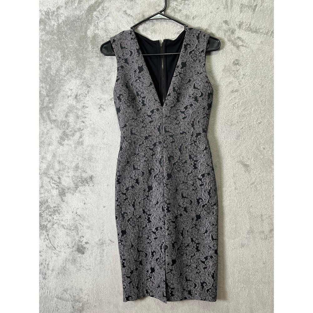 Alice + Olivia Black Lace Mini Dress XS V-Neck Cocktail‎ Party Elegant Size 0